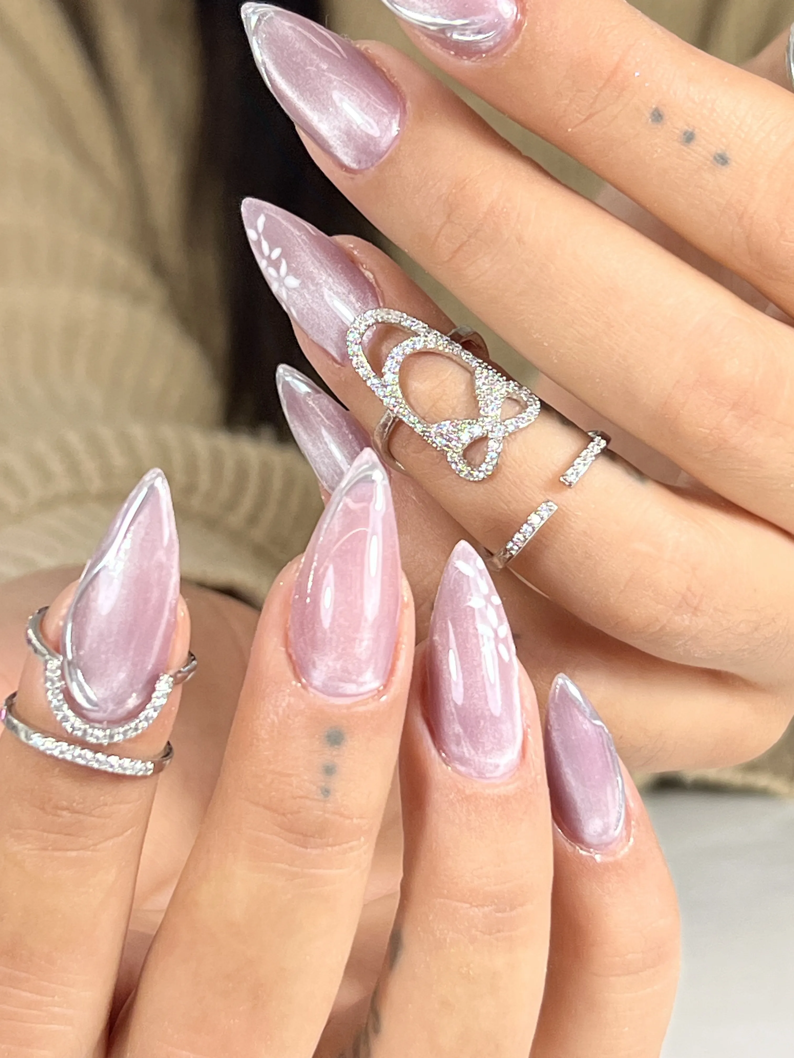 Stiletto rosa cromado